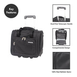 Ciao Luggage - 15 Inch Under Seat Bag - Carry On Suitcase with Rolling Wheels