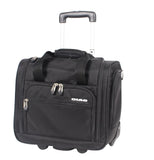 Ciao Underseat Luggage Collection - Small Lightweight 15 Inch Under Seat Bag - Briefcase for Men & Women - Carry On Suitcase with 2 - Rolling Spinner Wheels (Ciao Black)