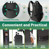 CLANTRILOBITE 20L Small Hiking Backpack for Women - Lightweight Packable Backpack for Men, Waterproof Foldable Daypack for Travel, Hiking, and Daily Use, Adjustable Chest Strap Multiple Pockets, Black