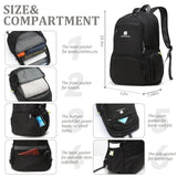 CLANTRILOBITE Lightweight Packable Travel Backpack, 30L Black Daypack Hiking Backpack for Women Men, Waterproof and Foldable, Travel Backpack Carry on Flight Approved