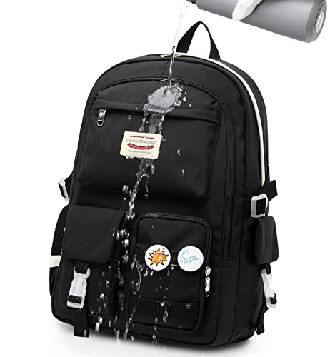 Classic Diamond School Backpack for Girls Laptop Backpack Cute Bookbag Kawaii College Backpack School Backpacks for Teens Girls Student (Black)