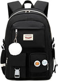 Classic Diamond School Backpack for Girls Laptop Backpack Cute Bookbag Kawaii College Backpack School Backpacks for Teens Girls Student (Black)