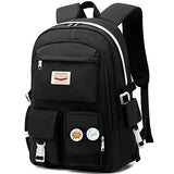 Classic Diamond School Backpack for Girls Laptop Backpack Cute Bookbag Kawaii College Backpack School Backpacks for Teens Girls Student (Black)