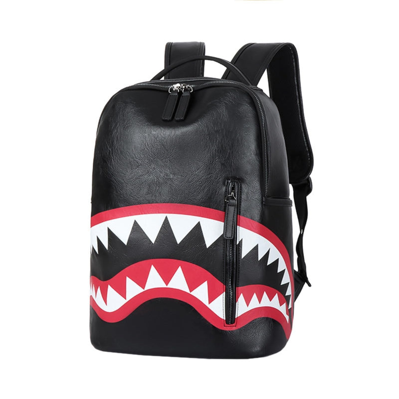 Classic Leather Backpack 16.5" Durable Laptop Backpack with Multiple Pockets (Black, One Size)