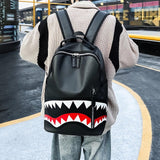 Classic Leather Backpack 16.5" Durable Laptop Backpack with Multiple Pockets (Black, One Size)