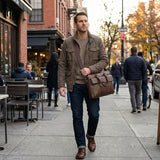 Classic Leather Handbag Briefcase for Men, Business Shoulder Messenger Bag Laptop Bag Attache Case, Fits 15.7 Inch Laptop (Brown)