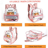 Clear Backpack for Women and Girls 12x12x6 Stadium Approved Plastic Backpack
