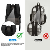 Clear Backpack Heavy Duty Transparent Backpack for Security Travel Work (Black)