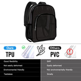 Clear Backpack Heavy Duty Transparent Backpack for Security Travel Work (Black)