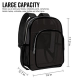 Clear Backpack Heavy Duty Transparent Backpack for Security Travel Work (Black)