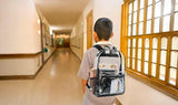 Clear Backpack Heavy Duty Transparent Bookbag for Kids, Boys, Girls, School, Travel, Stadium Approved (Black)