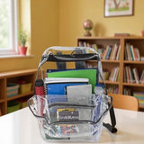 Clear Backpack Heavy Duty Transparent Bookbag for Kids, Boys, Girls, School, Travel, Stadium Approved (Black)