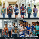 Clear Backpack Heavy Duty Transparent Bookbag for Kids, Boys, Girls, School, Travel, Stadium Approved (Black)