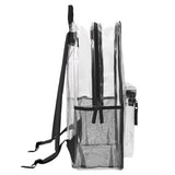 Clear Backpack Heavy Duty Transparent Bookbag for Kids, Boys, Girls, School, Travel, Stadium Approved (Black)