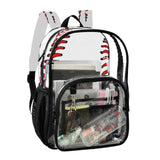 Clear Backpack Transparent School Backpack Heavy Duty PVC Bookbag Baseball for Stadium Events and Concert Work Sport Event Heavy Duty