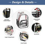 Clear Backpack Transparent School Backpack Heavy Duty PVC Bookbag Baseball for Stadium Events and Concert Work Sport Event Heavy Duty