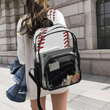 Clear Backpack Transparent School Backpack Heavy Duty PVC Bookbag Baseball for Stadium Events and Concert Work Sport Event Heavy Duty