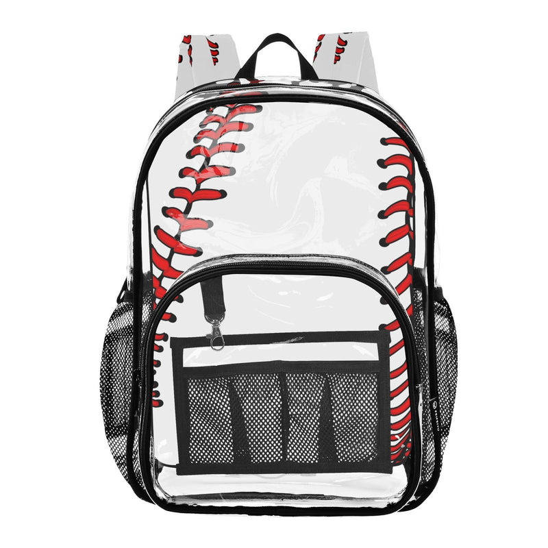 Clear Backpack Transparent School Backpack Heavy Duty PVC Bookbag Baseball for Stadium Events and Concert Work Sport Event Heavy Duty