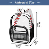 Clear Backpack Transparent School Backpack Heavy Duty PVC Bookbag Baseball for Stadium Events and Concert Work Sport Event Heavy Duty