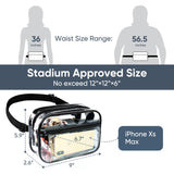 Clear Fanny Pack for Stadium Events - Clear Bag for Women Men Lightweight Waist Pack for Concerts, Sports Games Day & Travel Stadium Approved Transparent Bag