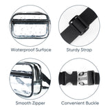 Clear Fanny Pack for Stadium Events - Clear Bag for Women Men Lightweight Waist Pack for Concerts, Sports Games Day & Travel Stadium Approved Transparent Bag