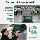 cllson Carry on Luggage Aluminium Frame with Cup Holder,Top opening Suitcases and USB Charging Port,Lightweight with Front Pocket Rolling Suitcases with Spinner Wheels (Dark Green, 20Inch)