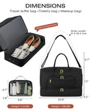 CLOKARS Travel Duffle Bag, Wide Open Large Weekender Bag for Women with Shoe Compartment, Carry on Overnight Bags with Toiletry Bag, Hospital Bag for Women Labor Delivery with Wet Pocket (Black)