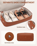 CLOKARS Weekender Bags for Women, Travel Tote Duffle Bag Carry On Overnight Bag with Cosmetics Bag and Crossbody Purse for Gym Hospital, Gifts for Women, Beige Brown