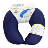 Cloudz Dual Comfort Microbead Airplane Travel Neck Pillow. Super Soft Cozy Plush Fabric on One Side, Cool Relaxing Spandex on The Other! Customize Your Comfort and Support at Home or On The Go! - Blue