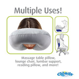 Cloudz Dual Comfort Microbead Airplane Travel Neck Pillow. Super Soft Cozy Plush Fabric on One Side, Cool Relaxing Spandex on The Other! Customize Your Comfort and Support at Home or On The Go! - Blue