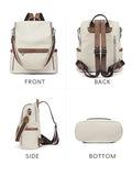 CLUCI Backpack Purse for Women, PU Leather Anti-Theft Large Fashion Designer Travel Bag Ladies Shoulder Bags