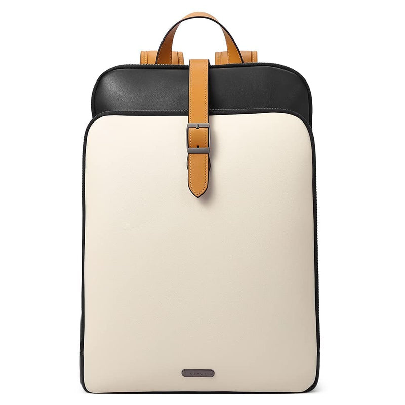 CLUCI Leather Backpack for Women, 15.6 inch Laptop Bag, Large Genuine Work Backpack Travel Back