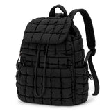 CLUCI Puffy Quilted Backpack for Women, Casual Lightweight Daypack for Women Travel (Black)