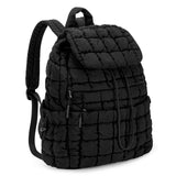 CLUCI Puffy Quilted Backpack for Women, Casual Lightweight Daypack for Women Travel (Black)