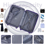 Clyrava Purple 6 Piece Luggage Set Hard Shell - Expandable Suitcases with Spinner Wheels and Duffel Bags for Family Travel, Durable Carry On Luggage Sets with Lock for Women and Men