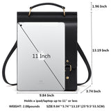 Cnoles Leather Backpack Purse For Women Fashion Ladies Vintage Bags Casual College Travel Backpacks Bag Black