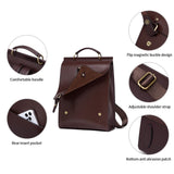 Cnoles Leather Backpack Purse For Women Fashion Ladies Vintage Bags Casual College Travel Backpacks Large bag Brown