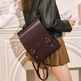 Cnoles Leather Backpack Purse For Women Fashion Ladies Vintage Bags Casual College Travel Backpacks Large bag Brown
