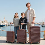 Cobens 5 Piece Luggage Sets with Spinner Wheels and Tsa Lock, Hardshell ABS Suitcase Set, Lightweight Hardside Waterproof Travel Suitcases for Men Women, 20", 24", 28" Burgundy