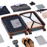 Cobens 5 Piece Luggage Sets with Spinner Wheels and Tsa Lock, Hardshell ABS Suitcase Set, Lightweight Hardside Waterproof Travel Suitcases for Men Women, 20", 24", 28" DarkGreen