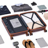 Cobens 5 Piece Luggage Sets with Spinner Wheels and Tsa Lock, Hardshell ABS Suitcase Set, Lightweight Hardside Waterproof Travel Suitcases for Men Women, 20", 24", 28" Burgundy