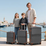 Cobens 5 Piece Luggage Sets with Spinner Wheels and Tsa Lock, Hardshell ABS Suitcase Set, Lightweight Hardside Waterproof Travel Suitcases with Wheels, 20/24/28in, Black