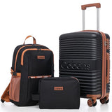 Cobens Carry on Luggage 22x14x9 Airline Approved, Suitcases with Wheels Hardshell, Lightweight Hardside Luggage Set with TSA Lock, 20Inch Black Carry on Suitcase