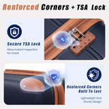 Cobens Expandable Luggage Sets 5 Piece with Detachable Spinner Wheels and TSA Lock,ABS Hard Case Suitcases with Wheels,Carry On Luggage Set