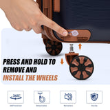 Cobens Expandable Luggage Sets 5 Piece with Detachable Spinner Wheels and TSA Lock,ABS Hard Case Suitcases with Wheels,Carry On Luggage Set