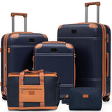 Cobens Expandable Luggage Sets 5 Piece with Detachable Spinner Wheels and TSA Lock,ABS Hard Case Suitcases with Wheels,Carry On Luggage Set