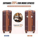 Cobens Expandable Luggage Sets 5 Piece with Detachable Spinner Wheels and TSA Lock,ABS Hard Case Suitcases with Wheels,Carry On Luggage Set