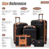 Cobens Expandable Luggage Sets 5 Piece with Detachable Spinner Wheels and TSA Lock,ABS Hard Case Suitcases with Wheels,Carry On Luggage Set
