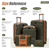 Cobens Expandable Luggage Sets 5 Piece with Detachable Spinner Wheels and TSA Lock,ABS Hard Case Suitcases with Wheels,Carry On Luggage Set