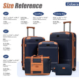 Cobens Expandable Luggage Sets 5 Piece with Detachable Spinner Wheels and TSA Lock,ABS Hard Case Suitcases with Wheels,Carry On Luggage Set
